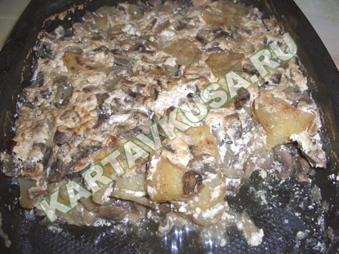 картошка, запеченная с грибами | рецепт с фото