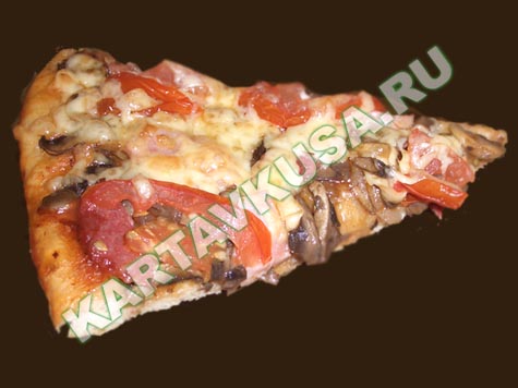 домашняя пицца с ветчиной и грибами | пошаговый фото-рецепт