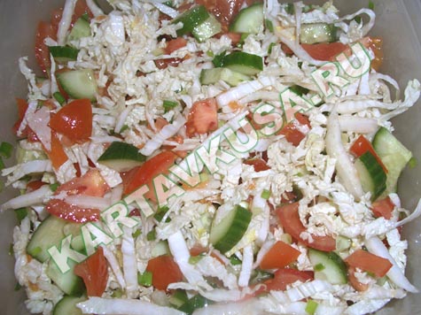 салат из китайской капусты с овощами | рецепт с фото