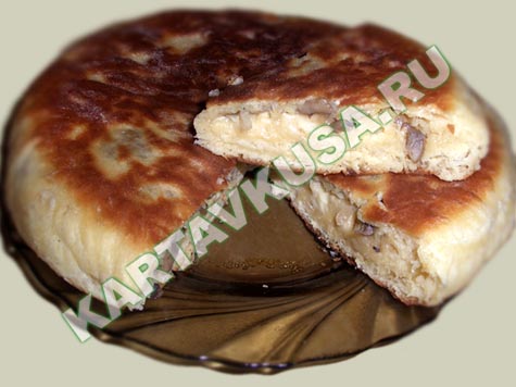 жареный пирог с грибами и сыром | пошаговый фото-рецепт