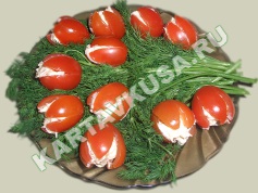 фаршированные помидоры тюльпаны | приготовление - 3 шаг