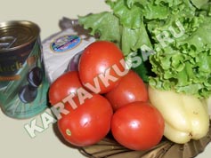 греческий салат с брынзой | приготовление - 1 шаг