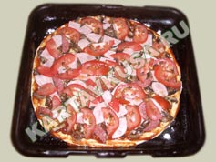 пицца с ветчиной и грибами | приготовление - 6 шаг