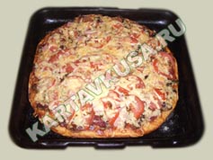 пицца с ветчиной и грибами | приготовление - 8 шаг