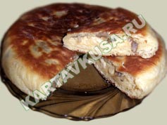 жареный пирог с грибами и сыром | приготовление - 10 шаг