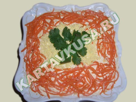 салат из курицы с корейской морковкой | рецепт с фото