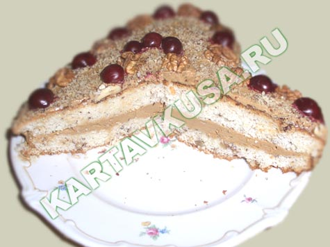 бисквитный торт с орехами | пошаговый фото-рецепт