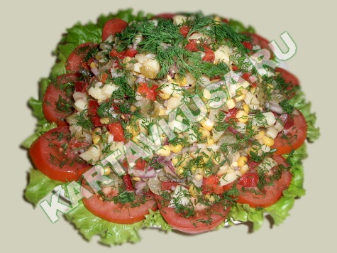 картофельный салат с кукурузой | пошаговый фото-рецепт