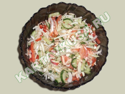 овощной салат с капустой и сыром | пошаговый фото-рецепт