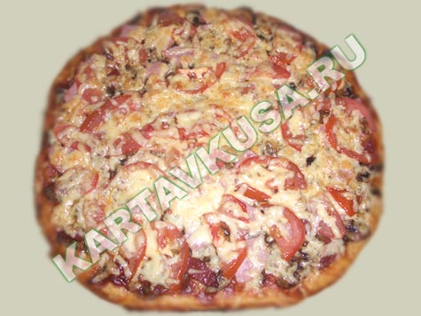 домашняя пицца с ветчиной и грибами | пошаговый фото-рецепт