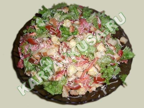 салат цезарь с семгой | пошаговый фото-рецепт