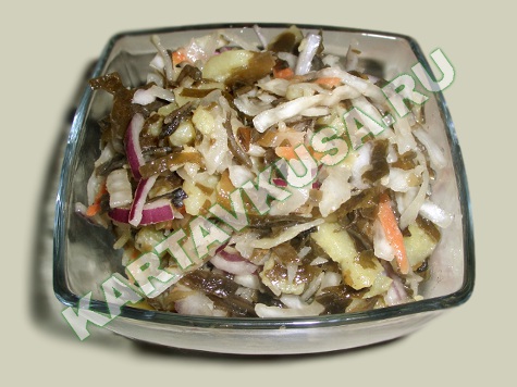 салат из морской капусты с картофелем | пошаговый фото-рецепт