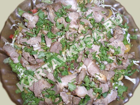 салат с жареной свининой | пошаговый фото-рецепт