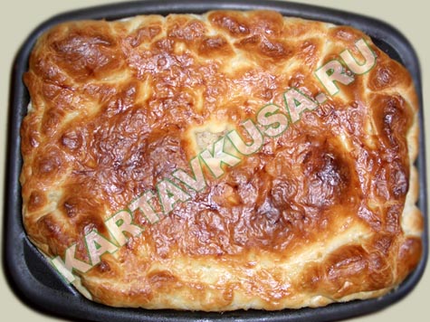 слоеный пирог с мясом и картошкой | пошаговый фото-рецепт