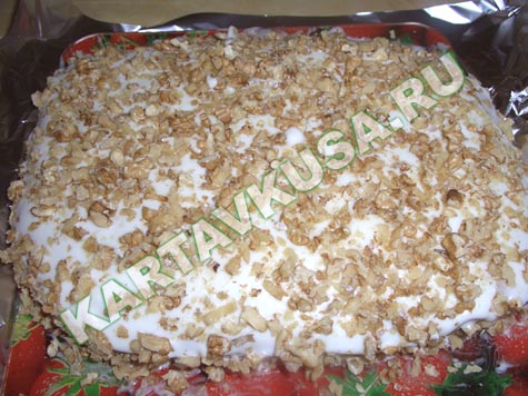 сметанный торт с орехами | рецепт с фото