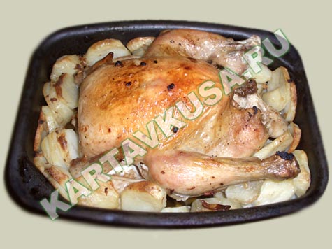 запеченная курица с картошкой | пошаговый фото-рецепт